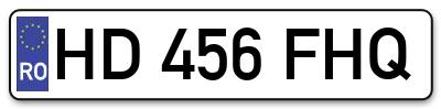 Placuta inmatriculare numar auto  HD-456-FHQ, HD 456 FHQ, HD456FHQ