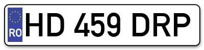 Placuta inmatriculare numar auto  HD-459-DRP, HD 459 DRP, HD459DRP