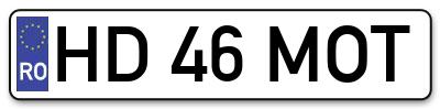 Placuta inmatriculare numar auto  HD-46-MOT, HD 46 MOT, HD46MOT