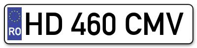 Placuta inmatriculare numar auto  HD-460-CMV, HD 460 CMV, HD460CMV