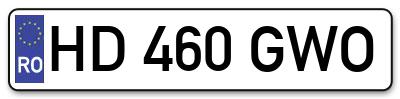 Placuta inmatriculare numar auto  HD-460-GWO, HD 460 GWO, HD460GWO