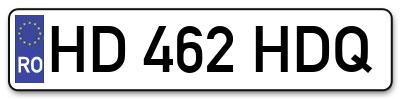 Placuta inmatriculare numar auto  HD-462-HDQ, HD 462 HDQ, HD462HDQ