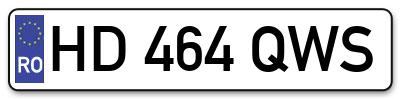 Placuta inmatriculare numar auto  HD-464-QWS, HD 464 QWS, HD464QWS