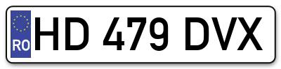 Placuta inmatriculare numar auto  HD-479-DVX, HD 479 DVX, HD479DVX