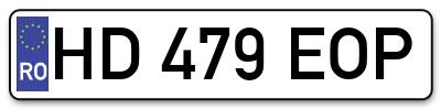 Placuta inmatriculare numar auto  HD-479-EOP, HD 479 EOP, HD479EOP