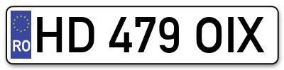 Placuta inmatriculare numar auto  HD-479-OIX, HD 479 OIX, HD479OIX