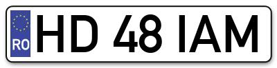 Placuta inmatriculare numar auto  HD-48-IAM, HD 48 IAM, HD48IAM