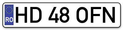 Placuta inmatriculare numar auto  HD-48-OFN, HD 48 OFN, HD48OFN