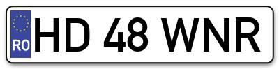 Placuta inmatriculare numar auto  HD-48-WNR, HD 48 WNR, HD48WNR