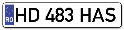 Placuta inmatriculare numar auto  HD-483-HAS, HD 483 HAS, HD483HAS