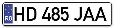 Placuta inmatriculare numar auto  HD-485-JAA, HD 485 JAA, HD485JAA