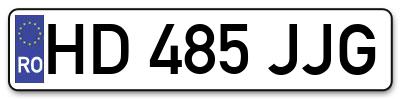 Placuta inmatriculare numar auto  HD-485-JJG, HD 485 JJG, HD485JJG