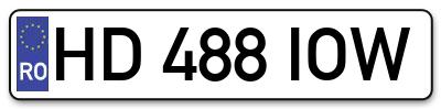 Placuta inmatriculare numar auto  HD-488-IOW, HD 488 IOW, HD488IOW