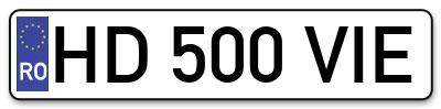 Placuta inmatriculare numar auto  HD-500-VIE, HD 500 VIE, HD500VIE