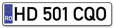 Placuta inmatriculare numar auto  HD-501-CQO, HD 501 CQO, HD501CQO