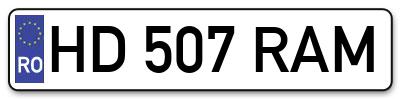 Placuta inmatriculare numar auto  HD-507-RAM, HD 507 RAM, HD507RAM