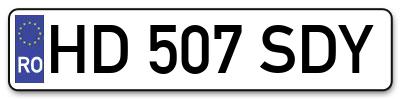 Placuta inmatriculare numar auto  HD-507-SDY, HD 507 SDY, HD507SDY