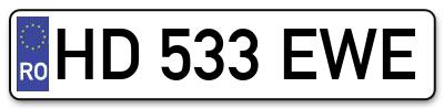 Placuta inmatriculare numar auto  HD-533-EWE, HD 533 EWE, HD533EWE