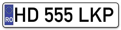 Placuta inmatriculare numar auto  HD-555-LKP, HD 555 LKP, HD555LKP