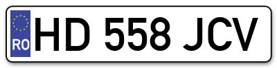Placuta inmatriculare numar auto  HD-558-JCV, HD 558 JCV, HD558JCV