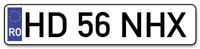 Placuta inmatriculare numar auto  HD-56-NHX, HD 56 NHX, HD56NHX