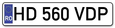 Placuta inmatriculare numar auto  HD-560-VDP, HD 560 VDP, HD560VDP