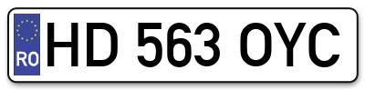 Placuta inmatriculare numar auto  HD-563-OYC, HD 563 OYC, HD563OYC