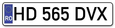 Placuta inmatriculare numar auto  HD-565-DVX, HD 565 DVX, HD565DVX