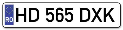 Placuta inmatriculare numar auto  HD-565-DXK, HD 565 DXK, HD565DXK