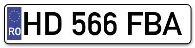Placuta inmatriculare numar auto  HD-566-FBA, HD 566 FBA, HD566FBA