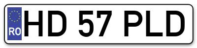 Placuta inmatriculare numar auto  HD-57-PLD, HD 57 PLD, HD57PLD