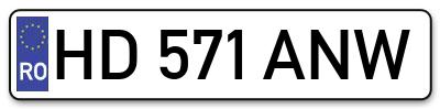 Placuta inmatriculare numar auto  HD-571-ANW, HD 571 ANW, HD571ANW