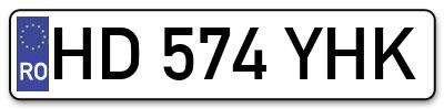 Placuta inmatriculare numar auto  HD-574-YHK, HD 574 YHK, HD574YHK