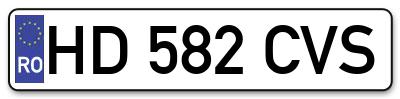 Placuta inmatriculare numar auto  HD-582-CVS, HD 582 CVS, HD582CVS