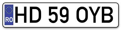 Placuta inmatriculare numar auto  HD-59-OYB, HD 59 OYB, HD59OYB