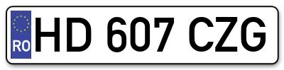 Placuta inmatriculare numar auto  HD-607-CZG, HD 607 CZG, HD607CZG