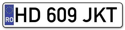 Placuta inmatriculare numar auto  HD-609-JKT, HD 609 JKT, HD609JKT