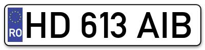 Placuta inmatriculare numar auto  HD-613-AIB, HD 613 AIB, HD613AIB