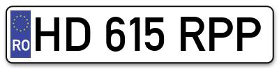 Placuta inmatriculare numar auto  HD-615-RPP, HD 615 RPP, HD615RPP
