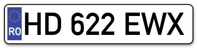 Placuta inmatriculare numar auto  HD-622-EWX, HD 622 EWX, HD622EWX