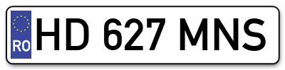 Placuta inmatriculare numar auto  HD-627-MNS, HD 627 MNS, HD627MNS
