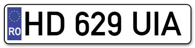 Placuta inmatriculare numar auto  HD-629-UIA, HD 629 UIA, HD629UIA