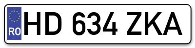 Placuta inmatriculare numar auto  HD-634-ZKA, HD 634 ZKA, HD634ZKA
