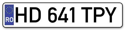 Placuta inmatriculare numar auto  HD-641-TPY, HD 641 TPY, HD641TPY