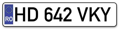 Placuta inmatriculare numar auto  HD-642-VKY, HD 642 VKY, HD642VKY