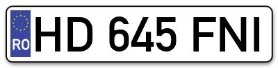 Placuta inmatriculare numar auto  HD-645-FNI, HD 645 FNI, HD645FNI