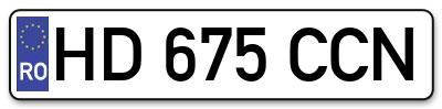 Placuta inmatriculare numar auto  HD-675-CCN, HD 675 CCN, HD675CCN