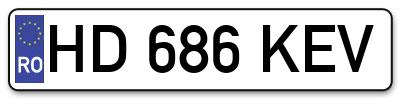 Placuta inmatriculare numar auto  HD-686-KEV, HD 686 KEV, HD686KEV
