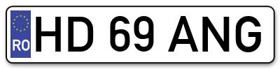 Placuta inmatriculare numar auto  HD-69-ANG, HD 69 ANG, HD69ANG