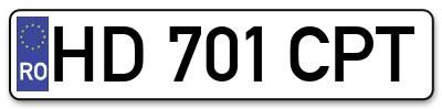 Placuta inmatriculare numar auto  HD-701-CPT, HD 701 CPT, HD701CPT